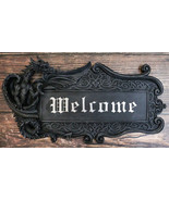 Medieval Gothic Celtic Knotwork Dungeon Dragon Welcome Sign Wall Plaque ... - $52.06 CAD