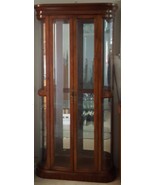 Great Vintage Solid Wood &amp; Glass Curio - Cherry Wood Finish - GORGEOUS -... - £311.38 GBP