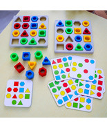 Geometric Pairing Blocks - Fun &amp; Educational Leisure Board Game Toys for... - $25.90