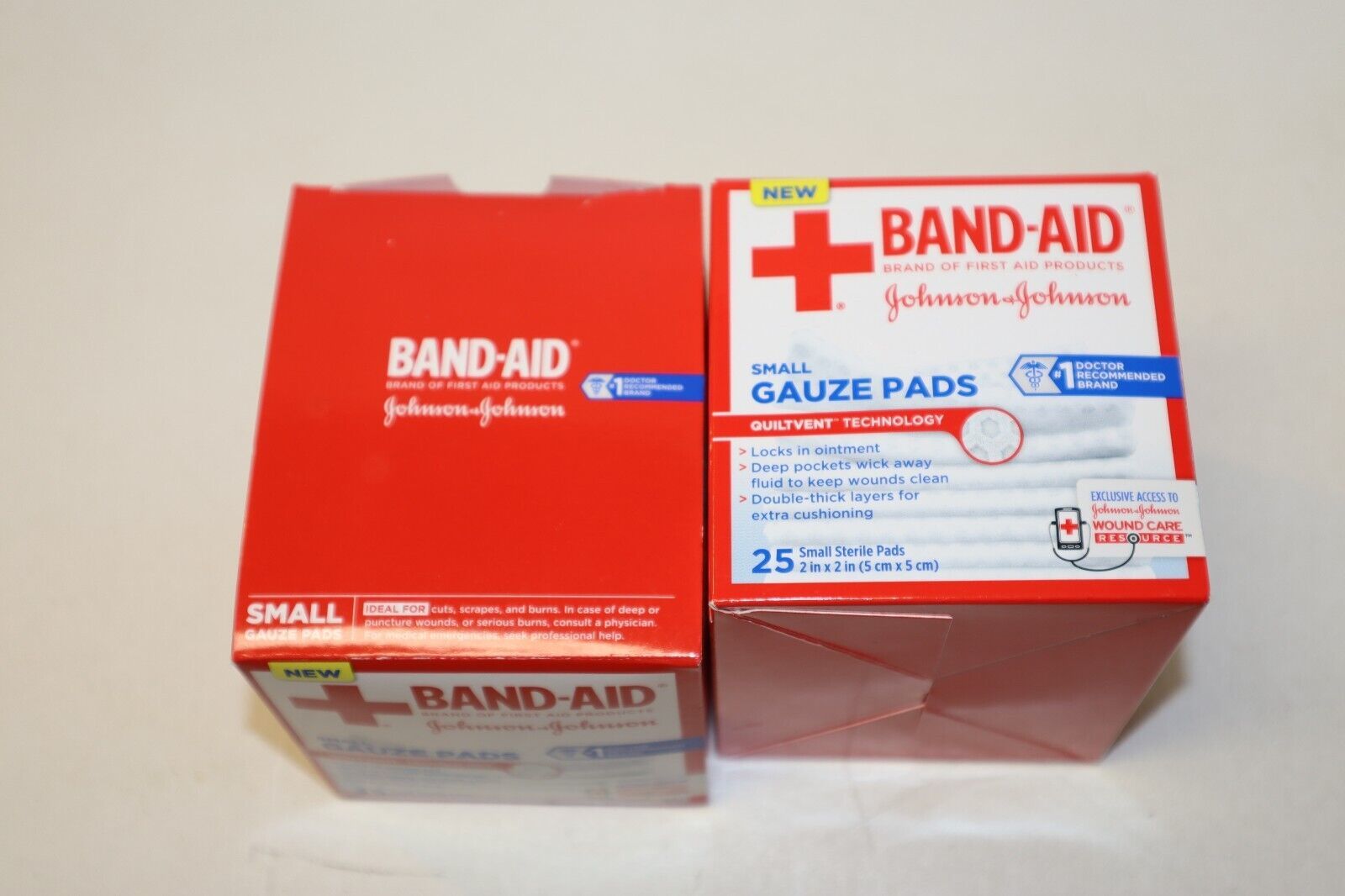 Lot of 2 Band-Aid Brand Small Gauze Pads 2” x 2” 25 Count Per Box (50 Total) - $9.89