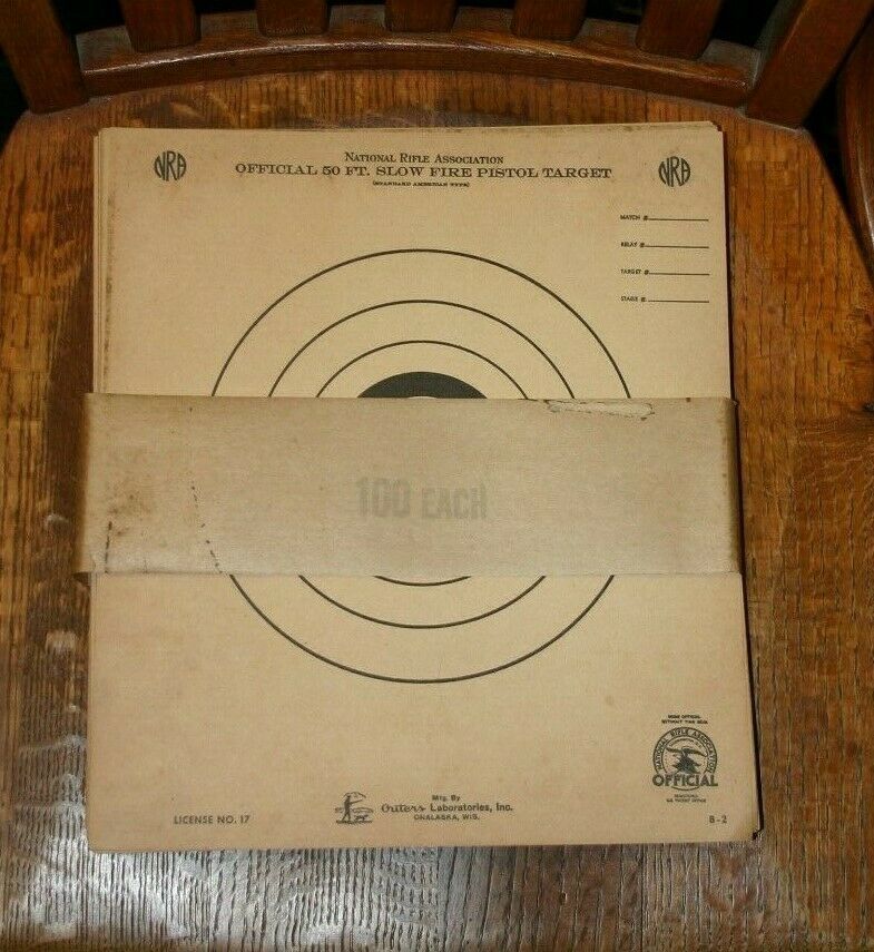 NRA OFFICIAL 50FT SLOW FIRE PISTOL TARGET OUTERS LABORATORIES ONALASKA WISCONSIN - £17.37 GBP