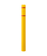 Global Industrial Bollard Post Sleeve 4&quot; D x 52&quot; H Yellow With Red Tape ... - $86.99