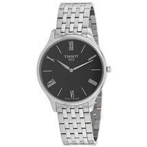 Tissot Men&#39;s Tradition Thin Black Dial Watch - T0634091105800 - £244.11 GBP