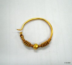 vintage antique 22kt gold nose ring nosepin handmade Body jewelry - $296.01