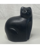 Ceramic Cat Figurine Matte Black Posing Upright 4.5 Inches Tall MCM Cont... - €12,24 EUR