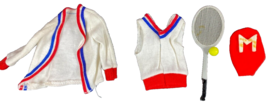 Get up N Go&#39;s #7837  Ken Barbie Tennis Shirt Jacket Racquet Ball &amp; cover Vintage - £8.51 GBP