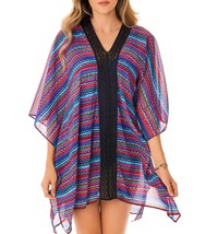 Miraclesuit Multicolor V-neck Crochet Swim Cover-Up Sz Large - £53.23 GBP