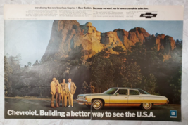 1972 Chevrolet Caprice 4 Door Sedan Vintage Print Ad Two Page - £10.13 GBP