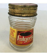Vintage empty folgers crystals instant coffee jar with lid  small trail ... - €17,15 EUR
