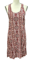 Pink Rose Vintage Womens Print Shift Dress Size L Sleeveless - £16.08 GBP