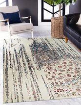 EORC LLC, ALP1816TE5X8 Hand Crafted Wool &amp; Viscose Hand Crafted Rug, 5&#39; x 8&#39;, Iv - £524.16 GBP
