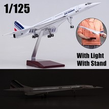1/125 Air France Concorde Airplane With Voice Light Plane Model Display Toy Gift - £122.29 GBP