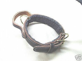 2 IN LEATHER COLLAR WITH HANDLE POLICE k9 SCHUTZHUND CUSTOM MADE SIZE CO... - $40.36