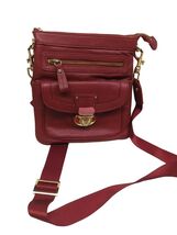 JPK Paris 75 red pebbled leather crossbody purse hand bag - $15.74