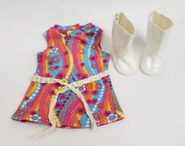 American Girl Julie&#39;s Funky Disco Dance Outfit Colorful Dress White Boots Belt - £62.02 GBP