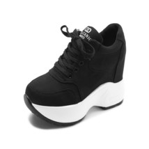 Women Sneakers Mesh Casual Platform Trainers Chunky Shoes 10CM Heels Autumn Wedg - £53.40 GBP