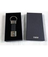 New BMW Metal Leather Keychain Key Ring in Box - £71.18 GBP