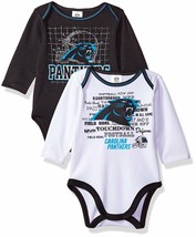 Carolina Panthers NFL Long Sleeve Baby Infant Creeper Bodysuit 2 Pack 6-12M - £19.60 GBP