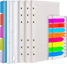 A6 Refill Paper, 3 Pack 6 Ring Planner Binder Refillable, 5Pcs Binder Di... - £8.91 GBP