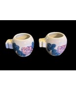Pair Chinese Export Porcelain Bird Feeder Cups Vintage Asian Old China - £18.39 GBP