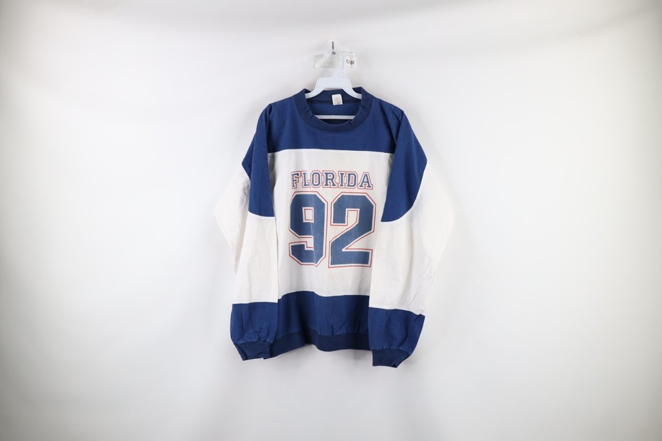 Vintage 90s Streetwear Mens Large Faded Spell Out Florida Pullover Jacke... - $31.14