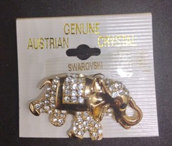 Genuine Austrian Crystal Gold Tone Brooch - $14.85