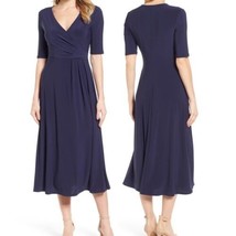 New Chaus Navy Blue Career Flare Pleated Midi Dress Size M Size L Size Xl - £46.92 GBP+