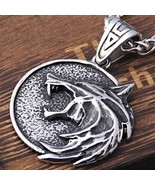 The Witcher Geralt of Rivia Medallion Necklace White Wolf Medallion & Chain Gift - $26.99 - $27.99