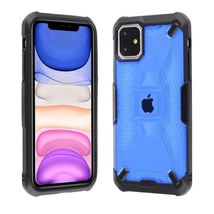 Honeycomb Patterned PC Hard Back W/Black TPU Bumper for iPhone 12 Mini 5.4″ BLUE - £6.12 GBP