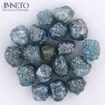 1 Ctw 6 Pcs Blue Round Loose Diamond Real Natural Raw Uncut Rough Diamond - £17.85 GBP