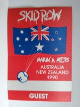 Skid Row Backstage Pass 1990 Makin A Mess Tour Vintage Heavy Metal Hard Rock - £15.04 GBP