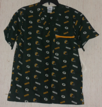 NWT NFL TEAM APPAREL GREEN BAY PACKERS NOVELTY PRINT SCRUBS TOP  SIZE S - £19.77 GBP