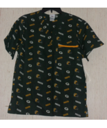 NWT NFL TEAM APPAREL GREEN BAY PACKERS NOVELTY PRINT SCRUBS TOP  SIZE S - $464.78 MXN