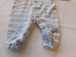 Carter&#39;s Baby Boy&#39;s Long Sleeve Footed Bodysuit Size S small Striped GUC - £8.21 GBP