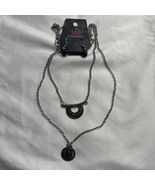 Paparazzi Jewry Earrings &amp; Necklace Set Necklace  Silver Tone w/ Black - €7,70 EUR