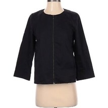 Eileen Fisher Jacket Women Size Extra Small Black Zip Down Short - £25.63 GBP