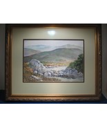 18.5 x 22 Framed Painting Valley River Rocks Forest USED - $69.99