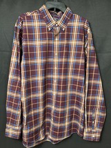 Lands End SKU 7608 Mens Button Down Plaid Shirt Size XL - £7.76 GBP