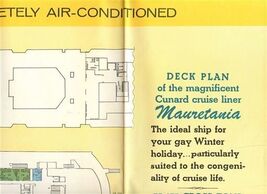 Cunard Cruise Lines Mauretania Deck Plan - $47.52