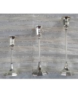 Set of Three Sheffield Silverplate Candlestick Holders / Art Deco Style ... - £23.90 GBP