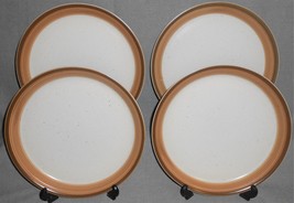 Set (4) MIKASA 1970s-80s Potters Art BUCKSKIN PATTERN Dinner Plates - £46.59 GBP