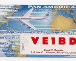 QSL Card Pan American VE1BD Parrsboro Nova Scotia Canada 1958 - £10.86 GBP