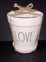 Rae Dunn LOVE 5" Flower Pot Planter With Saucer Valentines Gift By Magen... - $30.00