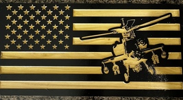 American Flag with Apache Helicopter - $75.00