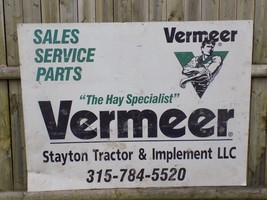 Vintage Vermeer Tractor Sales Service Parts Double Sided Sign - $198.00