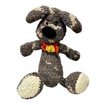Hand Crochet Yarn Puppy Dog Plush w Scarf Amigurumi Stuffed Animal 12 In... - $13.44