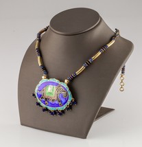Gold Plated Costume Enamel Elephant Pendant with Beaded Accents - £378.97 GBP