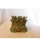 Ceramic Pineapple with Two Elephants Candle Holder or Artificial Flower ... - £39.33 GBP