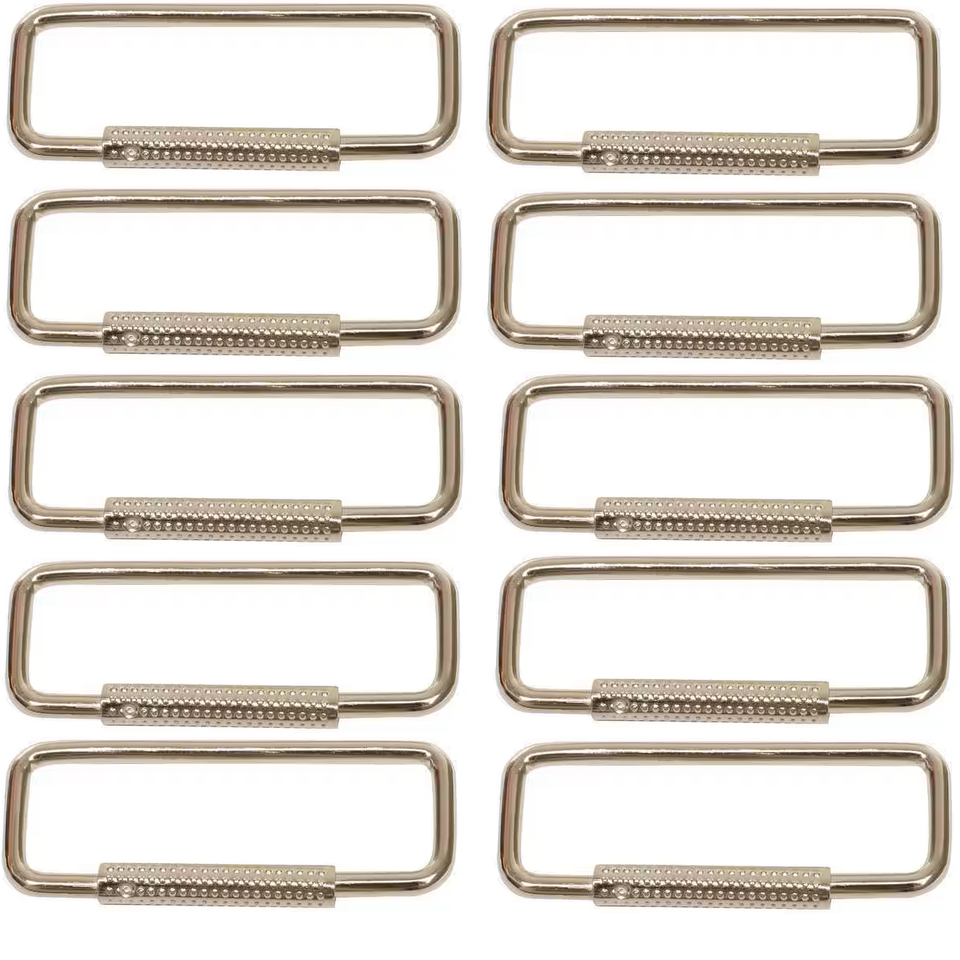 10-Pack Spring Sleeve Rectangular Key Ring D Shaped Vintage Style Nickel... - $7.27