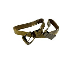 Vintage Ann Taylor Metal Paneled Belt Gold Tone Thin Retro Unsized Flaw - £11.10 GBP